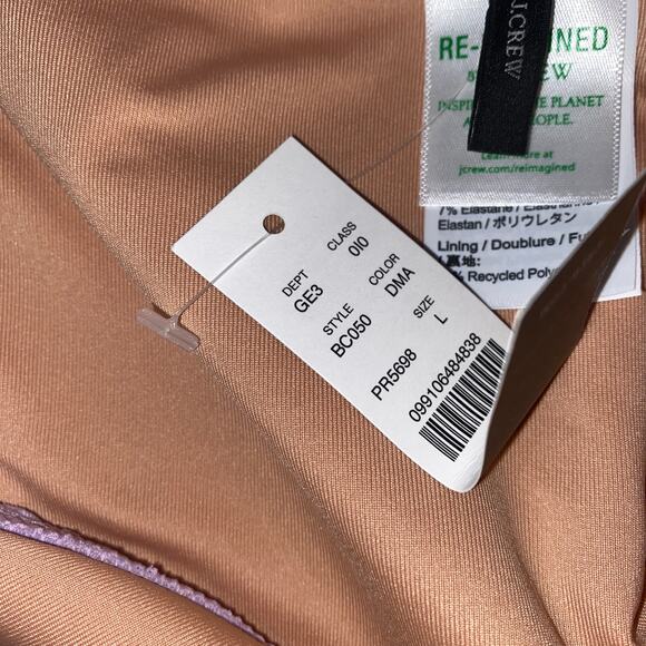 New NWT J. Crew Textured Curved Cheeky Bikini Swim Bathing Suit Bottom Large - Picture 7 of 8